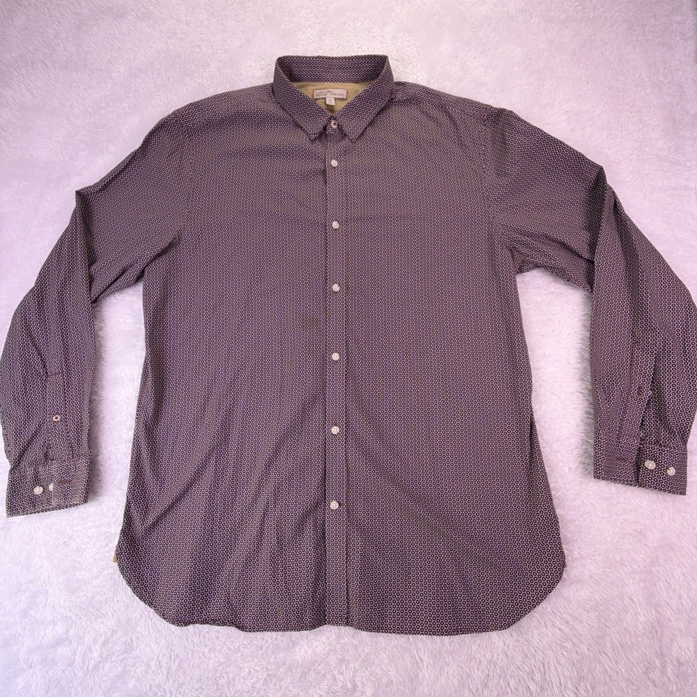 Banana Republic Heritage Collection Mens XL Button-Up Red Geo Pattern